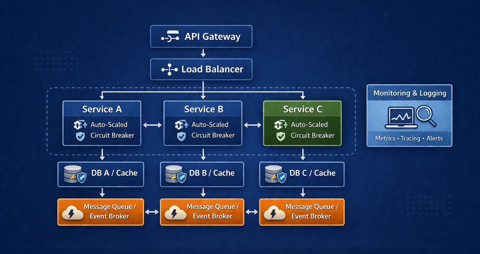 Microservices architecture for peak traffic management